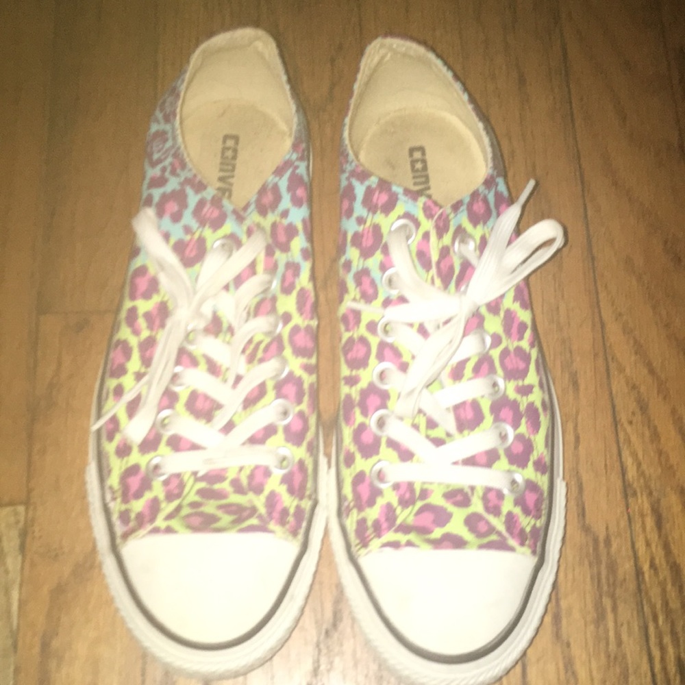 Rare Rainbow Cheetah Print Converse Chuck Taylors